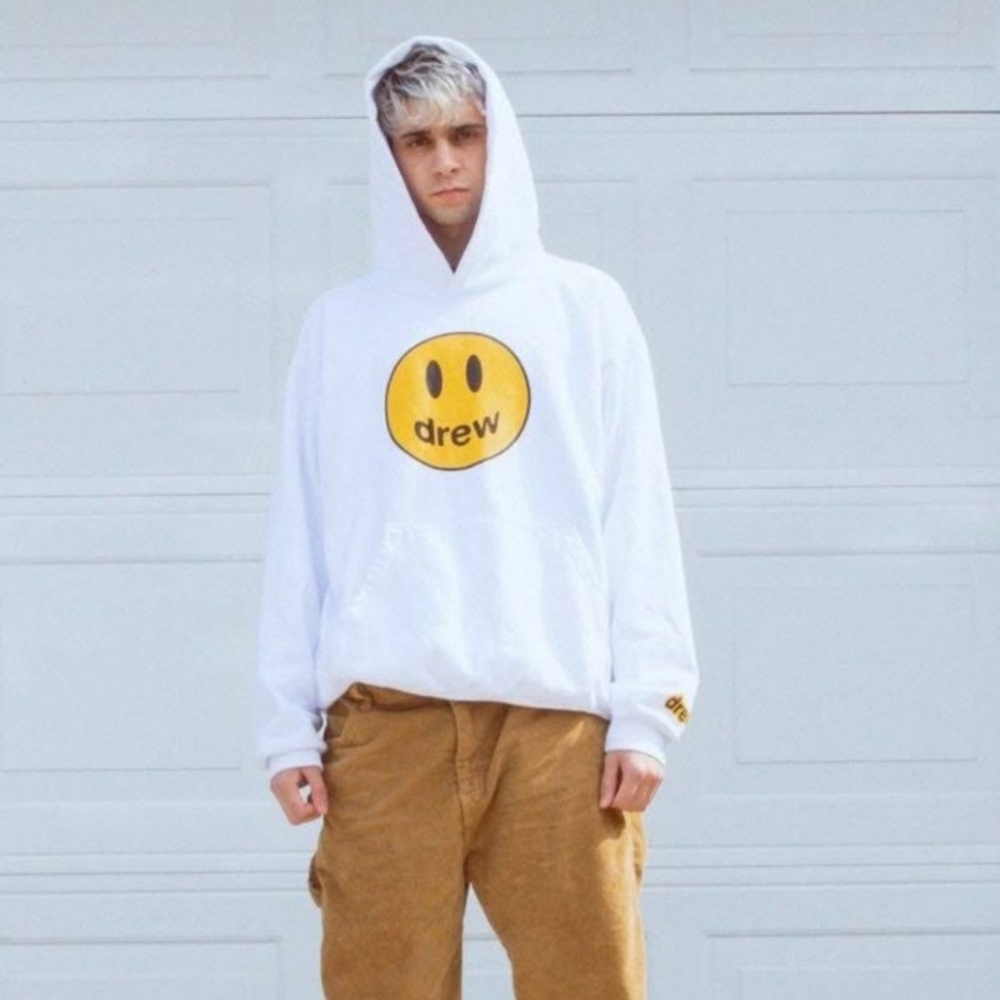 nwt large drew white hoodie
